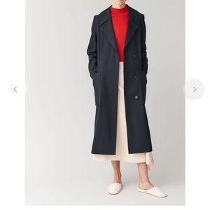 COS- Wool mix trench coat- Navy